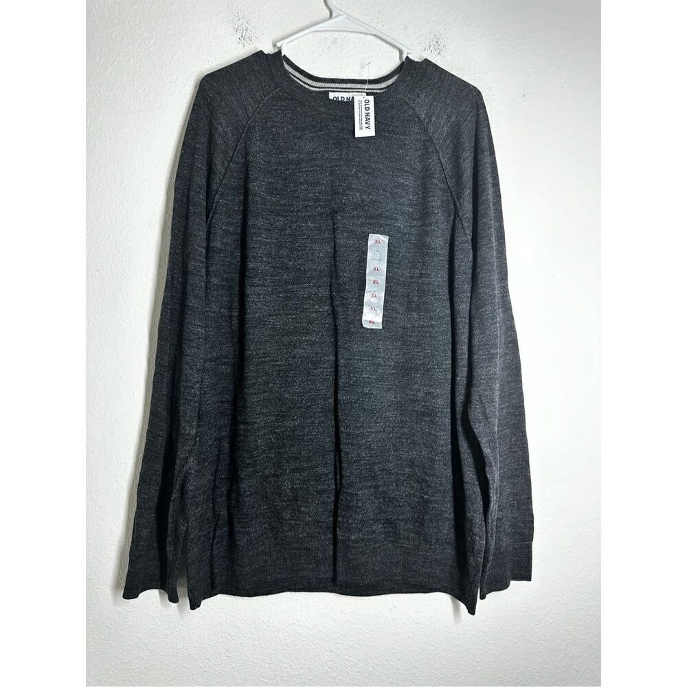 NWT Old Navy Men’s Sweater Crewneck Dark Gray Cotton Blend Size XL